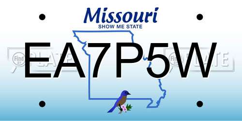 EA7P5W Missouri License Plate