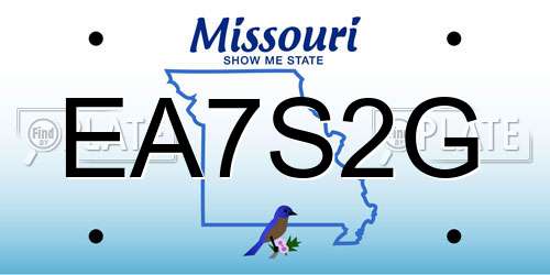 EA7S2G Missouri License Plate