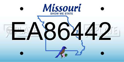 EA86442 Missouri License Plate