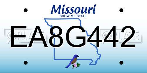 EA8G442 Missouri License Plate