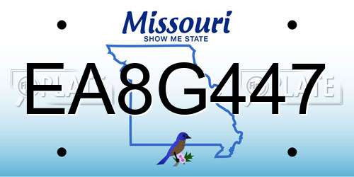 EA8G447 Missouri License Plate
