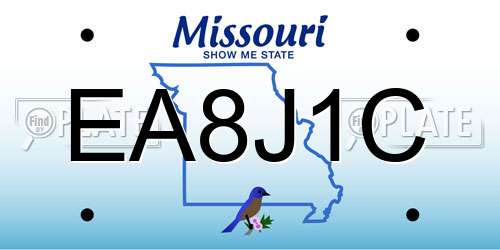 EA8J1C Missouri License Plate