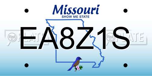 EA8Z1S Missouri License Plate