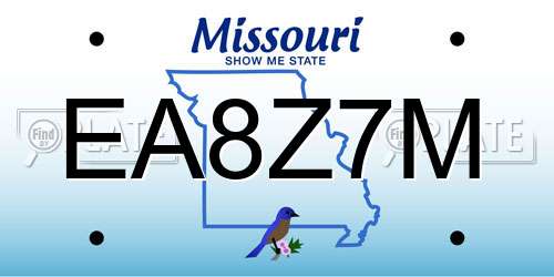 EA8Z7M Missouri License Plate