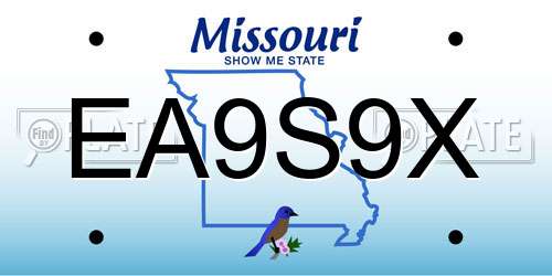 EA9S9X Missouri License Plate