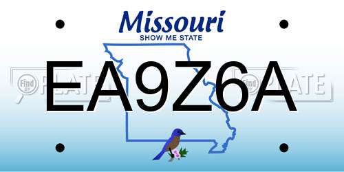 EA9Z6A Missouri License Plate