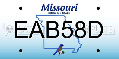 EAB58D Missouri License Plate