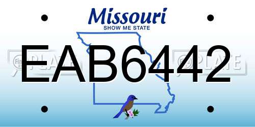 EAB6442 Missouri License Plate