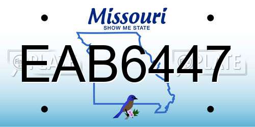 EAB6447 Missouri License Plate