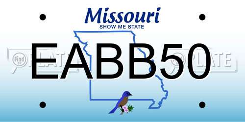 EABB50 Missouri License Plate