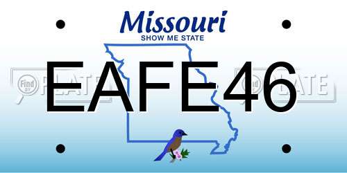 EAFE46 Missouri License Plate
