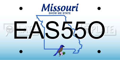 EAS55O Missouri License Plate
