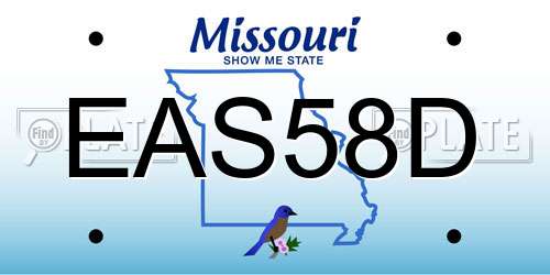 EAS58D Missouri License Plate