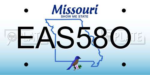 EAS58O Missouri License Plate