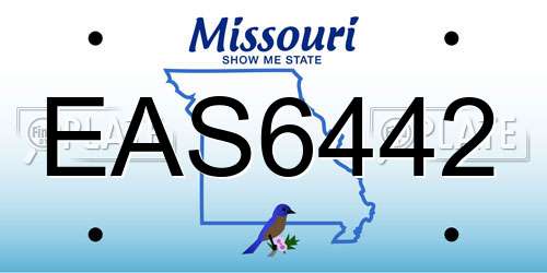 EAS6442 Missouri License Plate