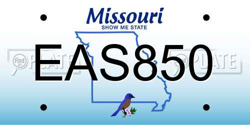 EAS850 Missouri License Plate