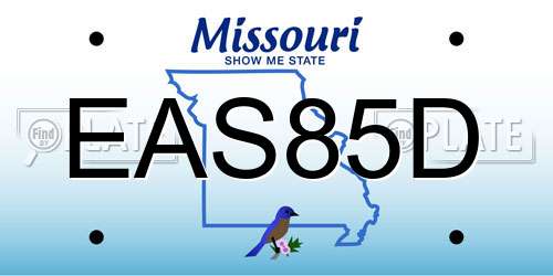 EAS85D Missouri License Plate