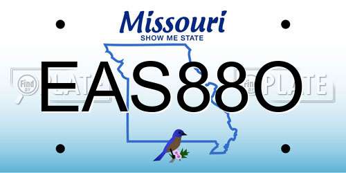 EAS88O Missouri License Plate
