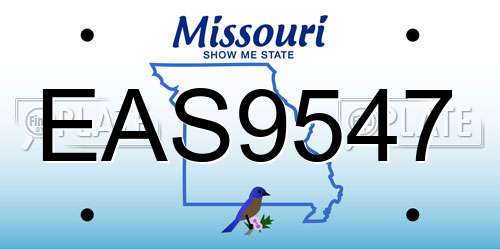 EAS9547 Missouri License Plate