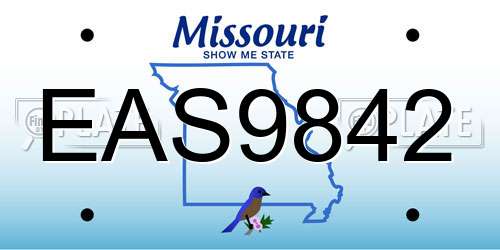 EAS9842 Missouri License Plate