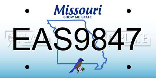 EAS9847 Missouri License Plate