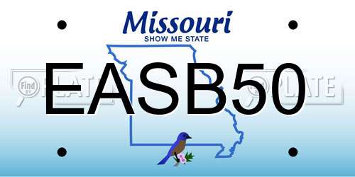 EASB50 Missouri License Plate