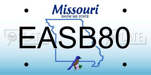 EASB80 Missouri License Plate