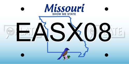 EASX08 Missouri License Plate