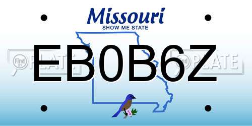 EB0B6Z Missouri License Plate