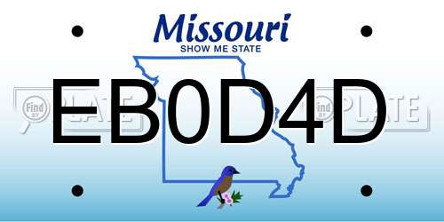 EB0D4D Missouri License Plate