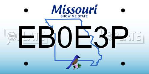 EB0E3P Missouri License Plate