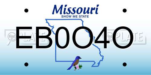 EB0O4O Missouri License Plate