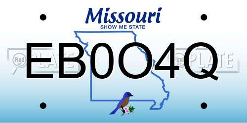 EB0O4Q Missouri License Plate