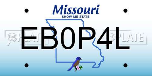EB0P4L Missouri License Plate