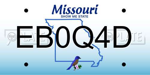 EB0Q4D Missouri License Plate