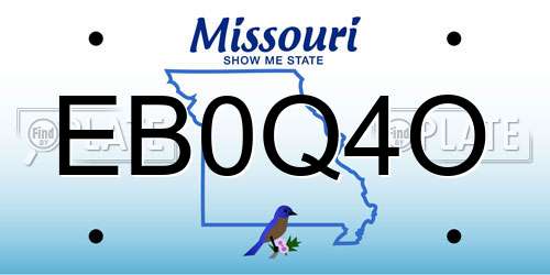 EB0Q4O Missouri License Plate