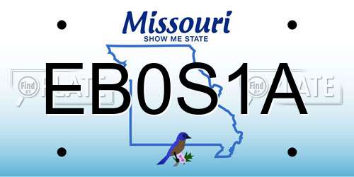 EB0S1A Missouri License Plate