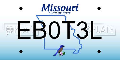 EB0T3L Missouri License Plate