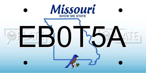 EB0T5A Missouri License Plate
