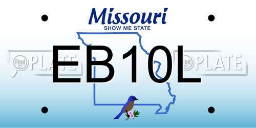 EB10L Missouri License Plate