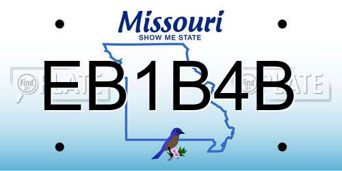 EB1B4B Missouri License Plate