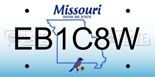 EB1C8W Missouri License Plate