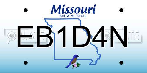 EB1D4N Missouri License Plate