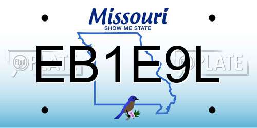 EB1E9L Missouri License Plate
