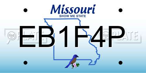 EB1F4P Missouri License Plate