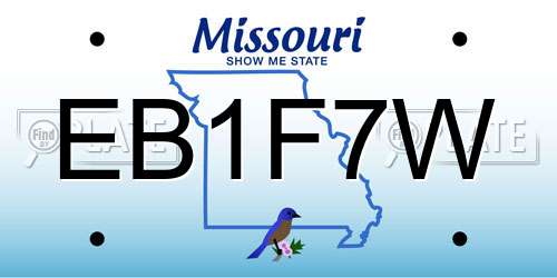 EB1F7W Missouri License Plate