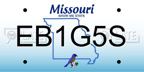 EB1G5S Missouri License Plate