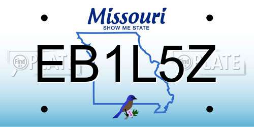 EB1L5Z Missouri License Plate