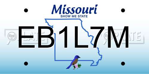EB1L7M Missouri License Plate