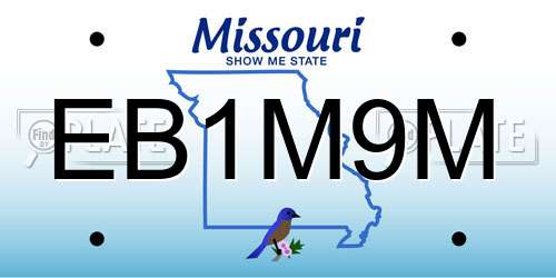 EB1M9M Missouri License Plate